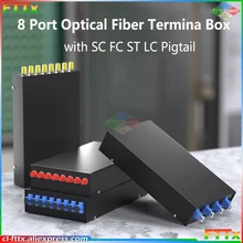 8 Port Fiber Terminal Box 1PC UPC with SC FC LC ST Pigtail Single Mode Optical Patch Panel Desktop Distributor Free Shipping