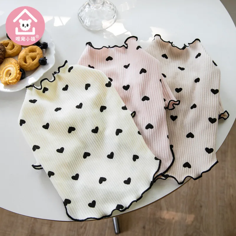 Heart Shirts Pet Clothing Dogs Cotton Vest Dog Clothes Costume Small French Bulldog Print Cute Spring Autumn Pink Girl Mascotas
Heart Shirts Pet Clothing Dogs Cotton Vest Dog Clothes Costume Small French Bulldog Print Cute Spring Autumn Pink Girl Mascotas