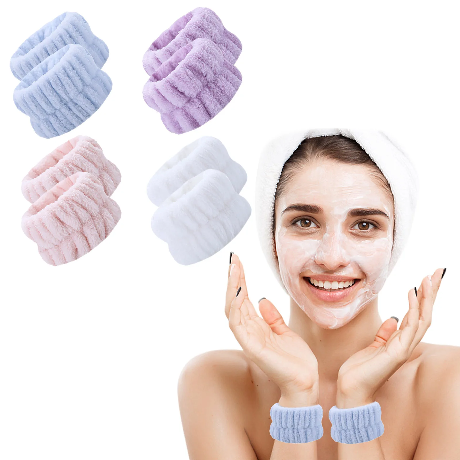 8 Pieces Flannel Washband Spa Wash Towel Band for Washing Face Women Wrist Spa Absorbent Sweatband
8 Pieces Flannel Washband Spa Wash Towel Band for Washing Face Women Wrist Spa Absorbent Sweatband