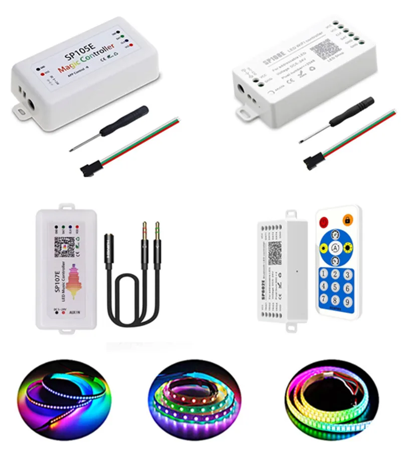 Pixel Light LED Strip Controller SP105E SP106E SP107E SP108E SP110E SP511E SP601E SP602E SP611E for WS2811 WS2812B UCS1903 IC
Pixel Light LED Strip Controller SP105E SP106E SP107E SP108E SP110E SP511E SP601E SP602E SP611E for WS2811 WS2812B UCS1903 IC