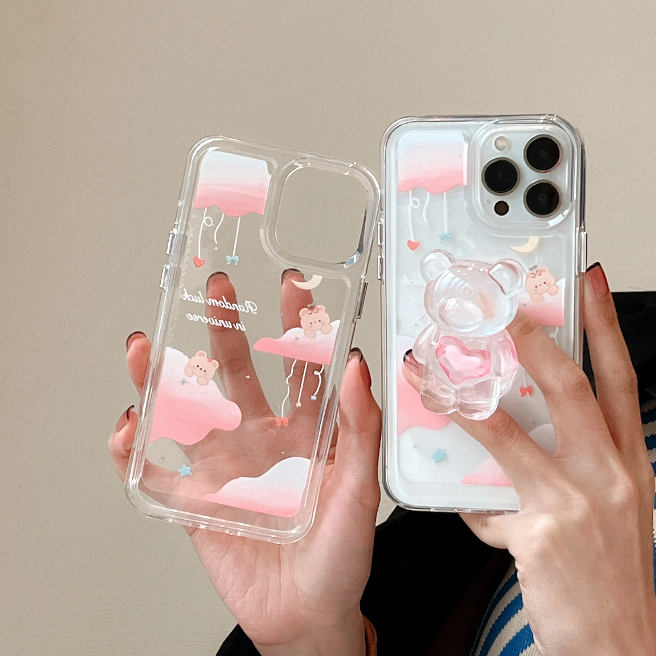 Korea Cartoon Bear Ring Holder Stand Transparent Phone Case for iPhone 12 13 pro XS MAX X XR Cover
Korea Cartoon Bear Ring Holder Stand Transparent Phone Case for iPhone 12 13 pro XS MAX X XR Cover