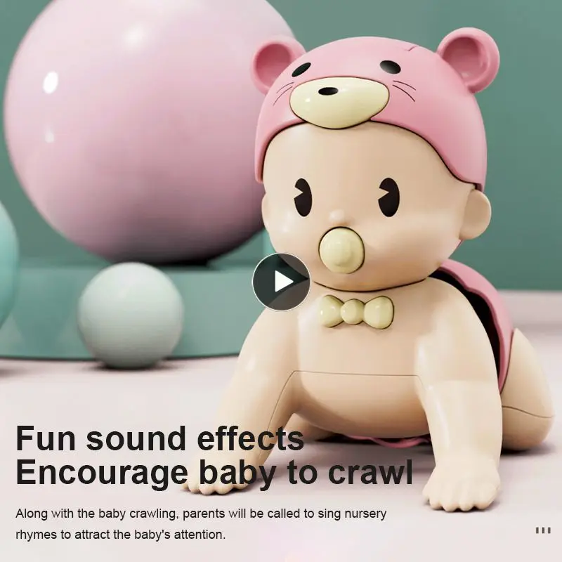 

Newborn Baby Toddler To Climb Toys Fun Cute Electric Music Singing Guide Crawling Doll Baby Crawl Toy For 0-2 Year Old Infants