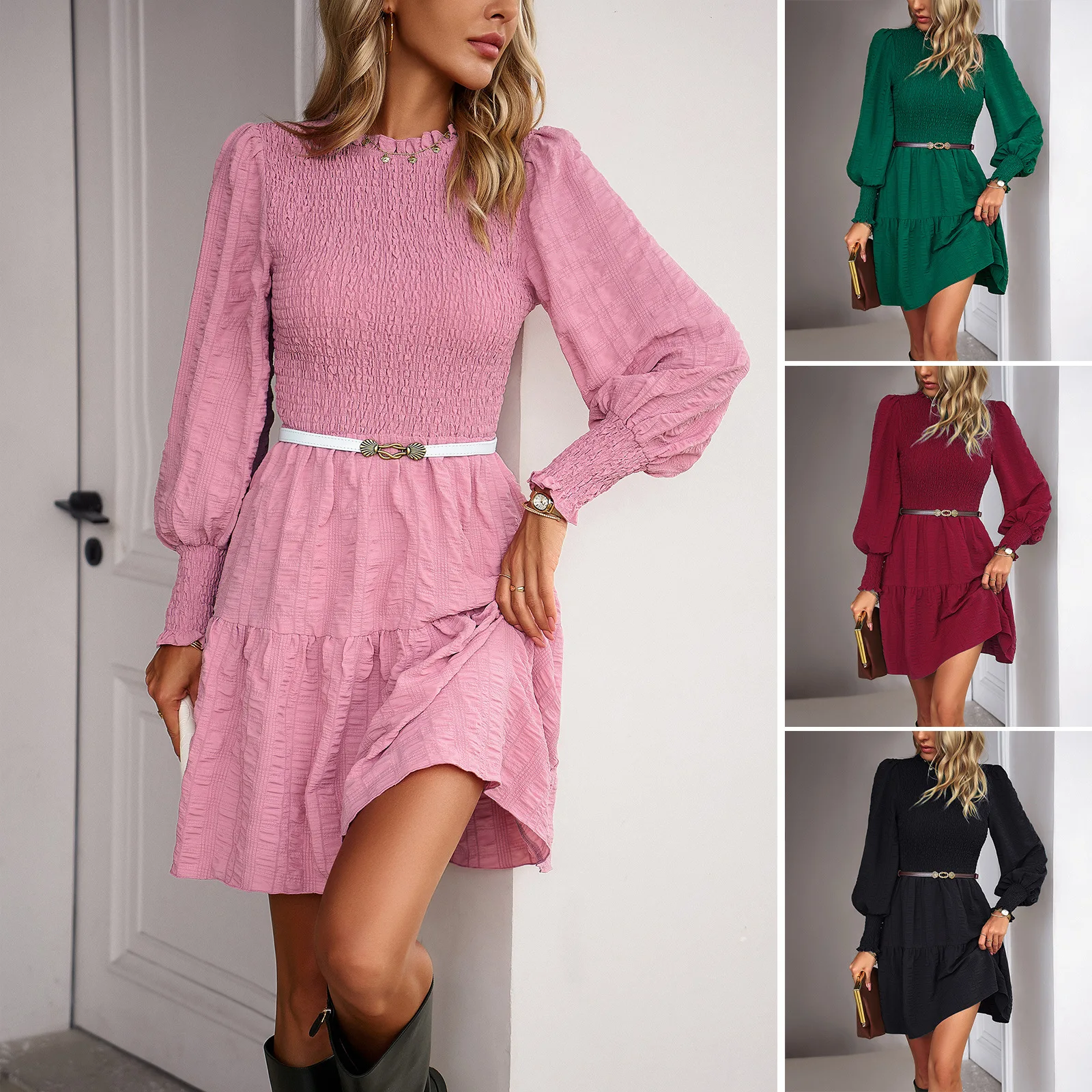 Fall/Winter 2023 Women's New Style Pack Dress Solid Color Long Sleeve Pleated Short Dress
Fall/Winter 2023 Women's New Style Pack Dress Solid Color Long Sleeve Pleated Short Dress
