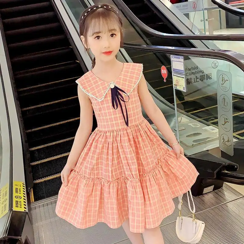 2022 New Summer Girls Dress Lapel Tie Plaid Tight-waist Dress 12-year-old Girl Fashion Princess Dress Girl Costume Kids Clothing
2022 New Summer Girls Dress Lapel Tie Plaid Tight-waist Dress 12-year-old Girl Fashion Princess Dress Girl Costume Kids Clothing