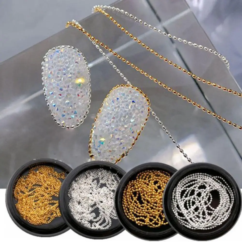 1 Box 1M Nail Art Chain All Various Design Can Be Cut DIY Nail Art Decoration Metal Chain Jewelry Alloy Manicure
1 Box 1M Nail Art Chain All Various Design Can Be Cut DIY Nail Art Decoration Metal Chain Jewelry Alloy Manicure