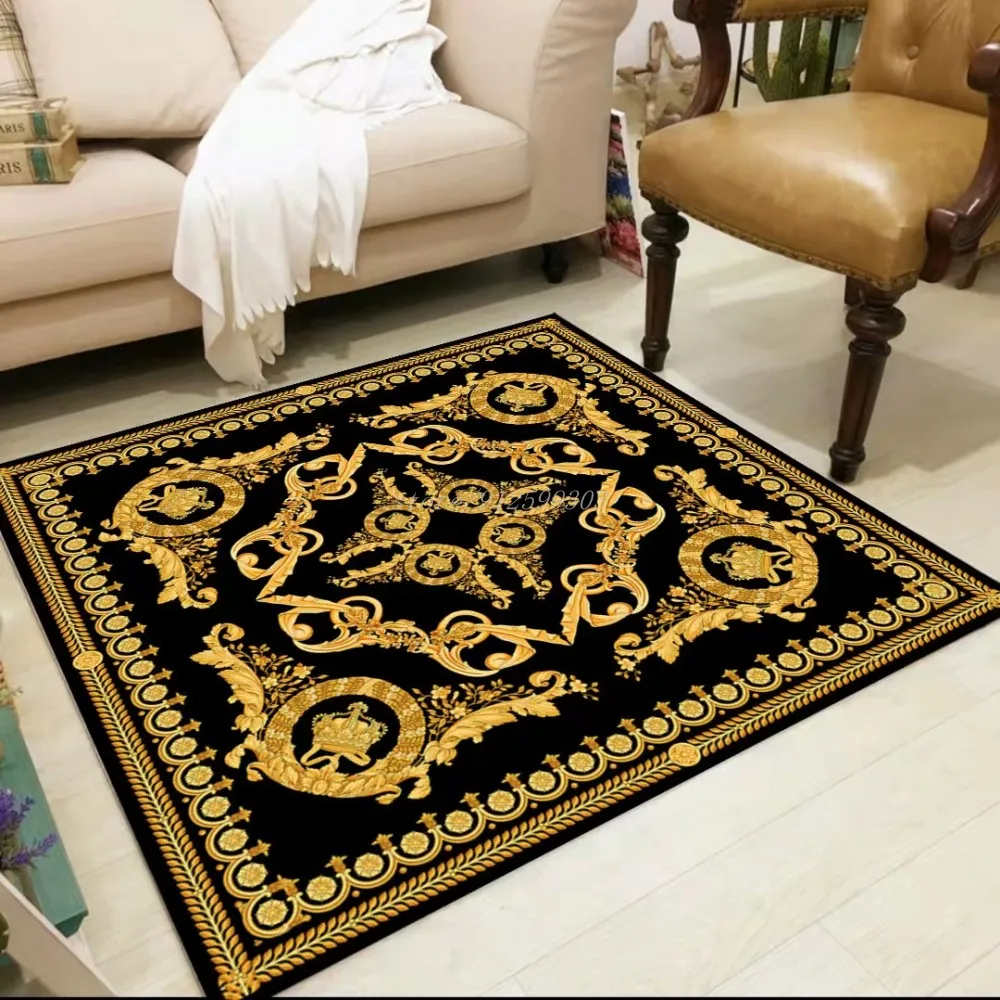 Golden Chain Carpet for Living Room Black White Gold Luxury European Style Lines Pattern Rug for Bedroom Customized Non-slip Mat
Golden Chain Carpet for Living Room Black White Gold Luxury European Style Lines Pattern Rug for Bedroom Customized Non-slip Mat