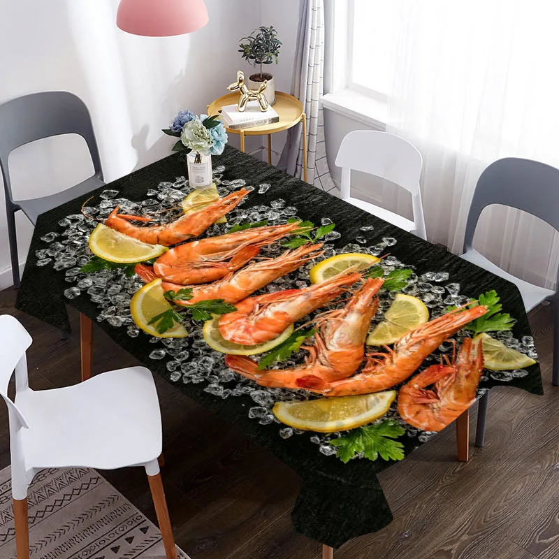 Seafoods Shrim Print Decorative Oxford Fabric Tablecloth Waterproof Thick Rectangular Wedding Dining Table Cover Tea Table Cloth
Seafoods Shrim Print Decorative Oxford Fabric Tablecloth Waterproof Thick Rectangular Wedding Dining Table Cover Tea Table Cloth