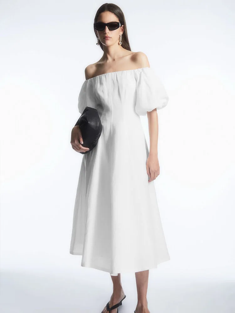 Women 2023 Summer New Casual Style One-Shoulder Dress Chic Bubble Sleeve Slim-Fit Slimming Long Dress Vestidos Mujer
Women 2023 Summer New Casual Style One-Shoulder Dress Chic Bubble Sleeve Slim-Fit Slimming Long Dress Vestidos Mujer