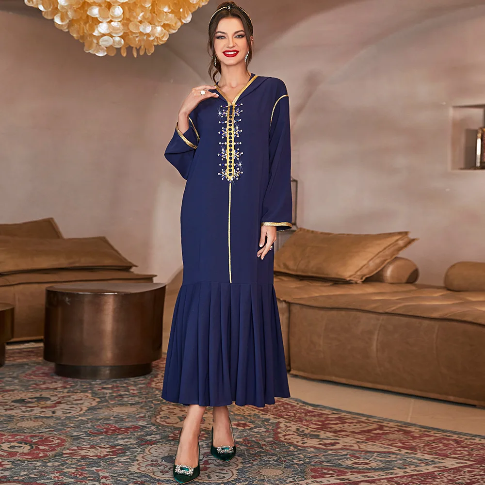 

Ramadan Djellaba Abaya Dubai Turkey Islam Muslim Arabic Long Dress Kaftan Robe Musulmane Femme Abayas for Women Caftan Marocain