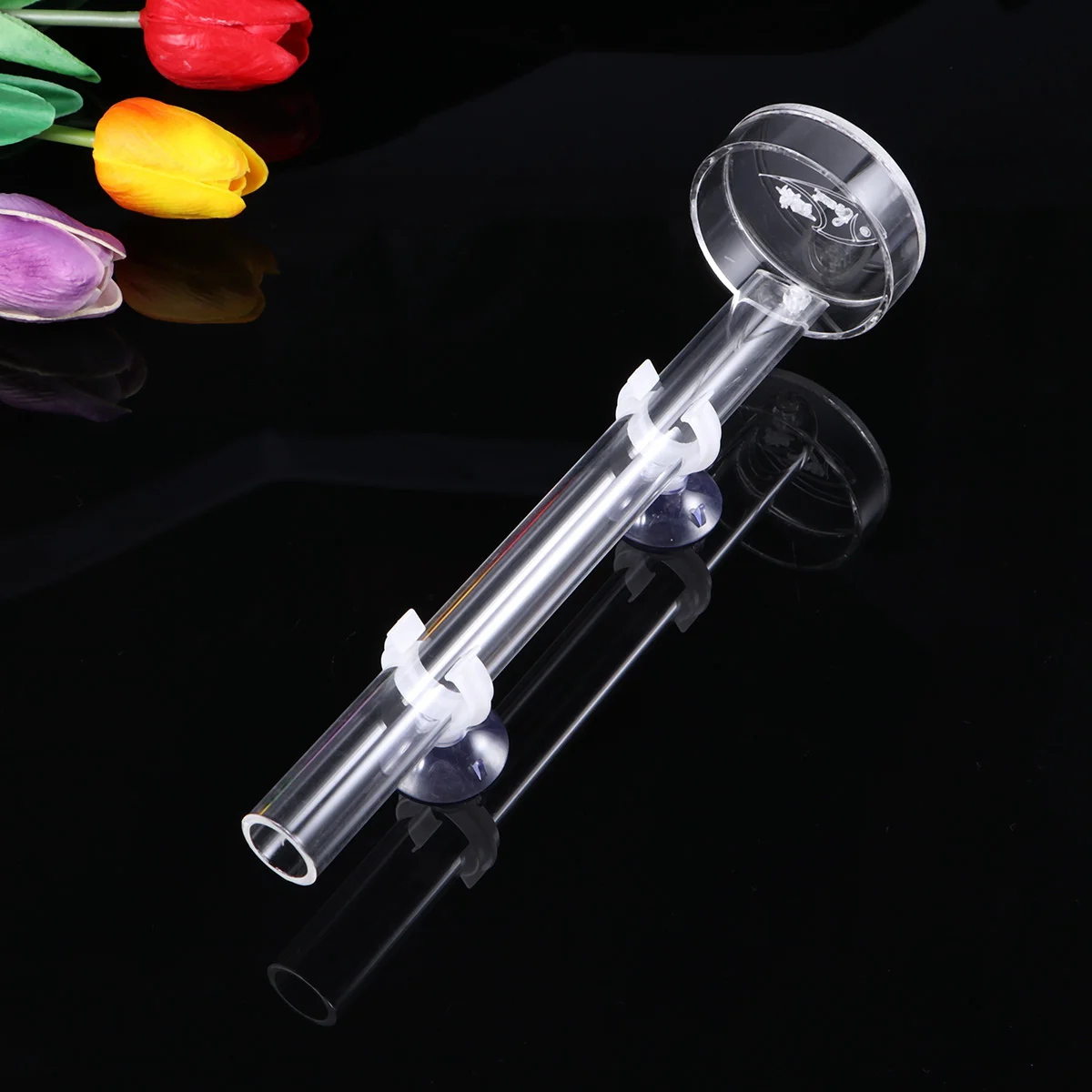 

Shrimp Feeder Tube Clear Feeder Tube Clear Feeding Dish Bowls with 2 Suction Cups for Tank Aquarium, 2cm x 22cm