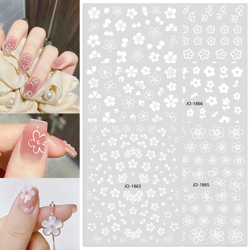 White Cherry Nail Decals Elegant Florals Blossom Flower Stickers Decoration For Nail Art Manicure French Style DIY Decal
White Cherry Nail Decals Elegant Florals Blossom Flower Stickers Decoration For Nail Art Manicure French Style DIY Decal