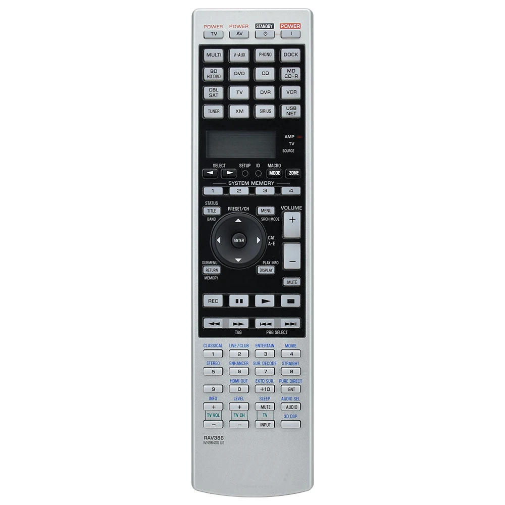 New Original RAV386 WN98400 US For Yamaha AV Receiver Remote Control RX-V1900 RX-V2800 RX-V2700 RX-V3900 RX-V3800
New Original RAV386 WN98400 US For Yamaha AV Receiver Remote Control RX-V1900 RX-V2800 RX-V2700 RX-V3900 RX-V3800