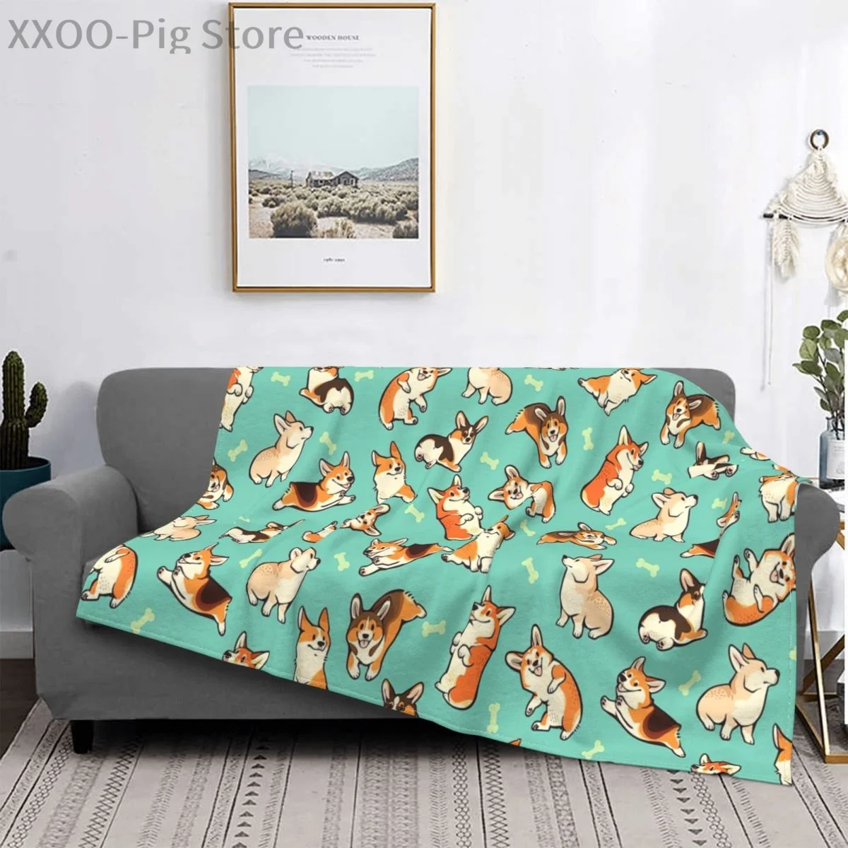 Dog Corgi Cartoon Throw Blanket Cute Kids Design Corgis in Green Blankets for Beds Christmas Decorations for Home
Dog Corgi Cartoon Throw Blanket Cute Kids Design Corgis in Green Blankets for Beds Christmas Decorations for Home