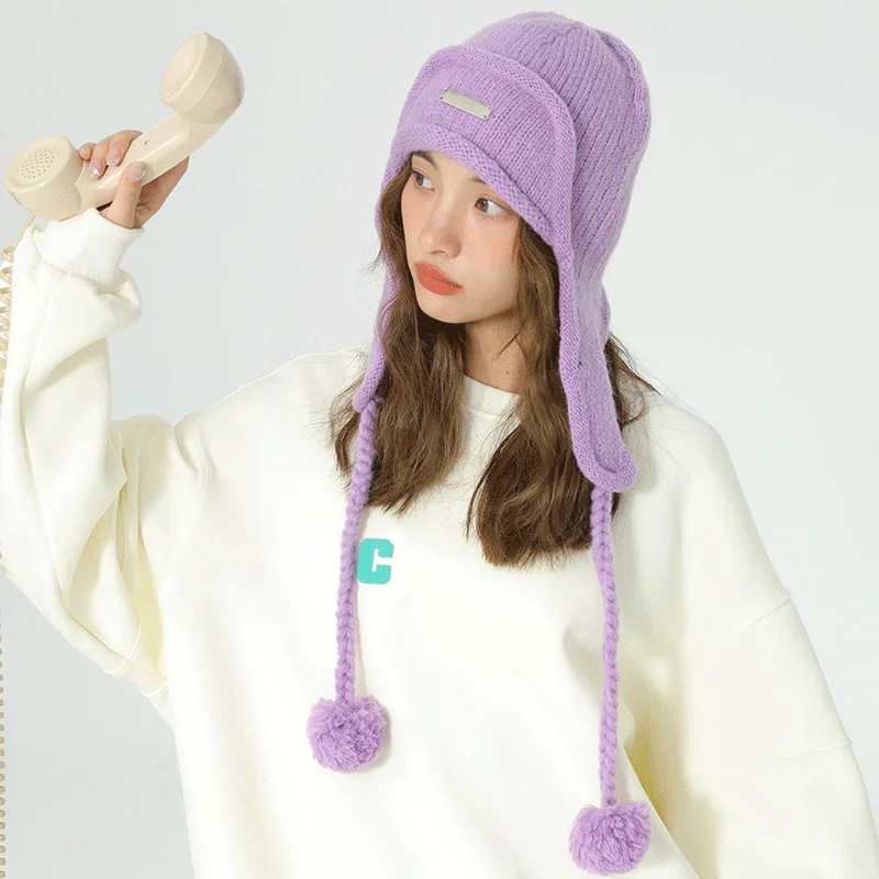 New Winter Warm Sherpa Peru Hat Knitted Windproof Cap Female Soft Skin Streetwear Bomber Hat Thickened Ear Protection Plush Ball
New Winter Warm Sherpa Peru Hat Knitted Windproof Cap Female Soft Skin Streetwear Bomber Hat Thickened Ear Protection Plush Ball