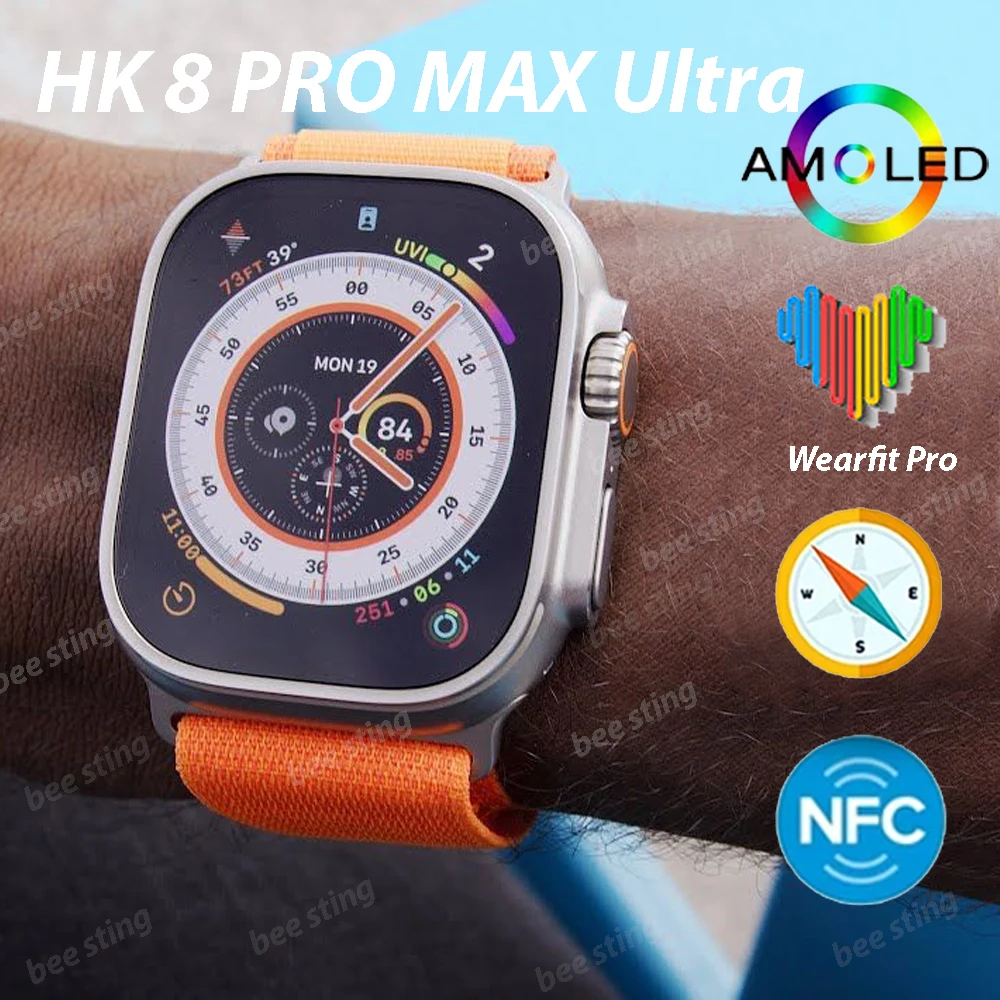 Smart Watch Ultra HK8 Pro Max Series 8 49mm High Refresh Rtae Compass NFC Health Monitoring Smartwatch Man Sport Watches 2.12"
Smart Watch Ultra HK8 Pro Max Series 8 49mm High Refresh Rtae Compass NFC Health Monitoring Smartwatch Man Sport Watches 2.12"
