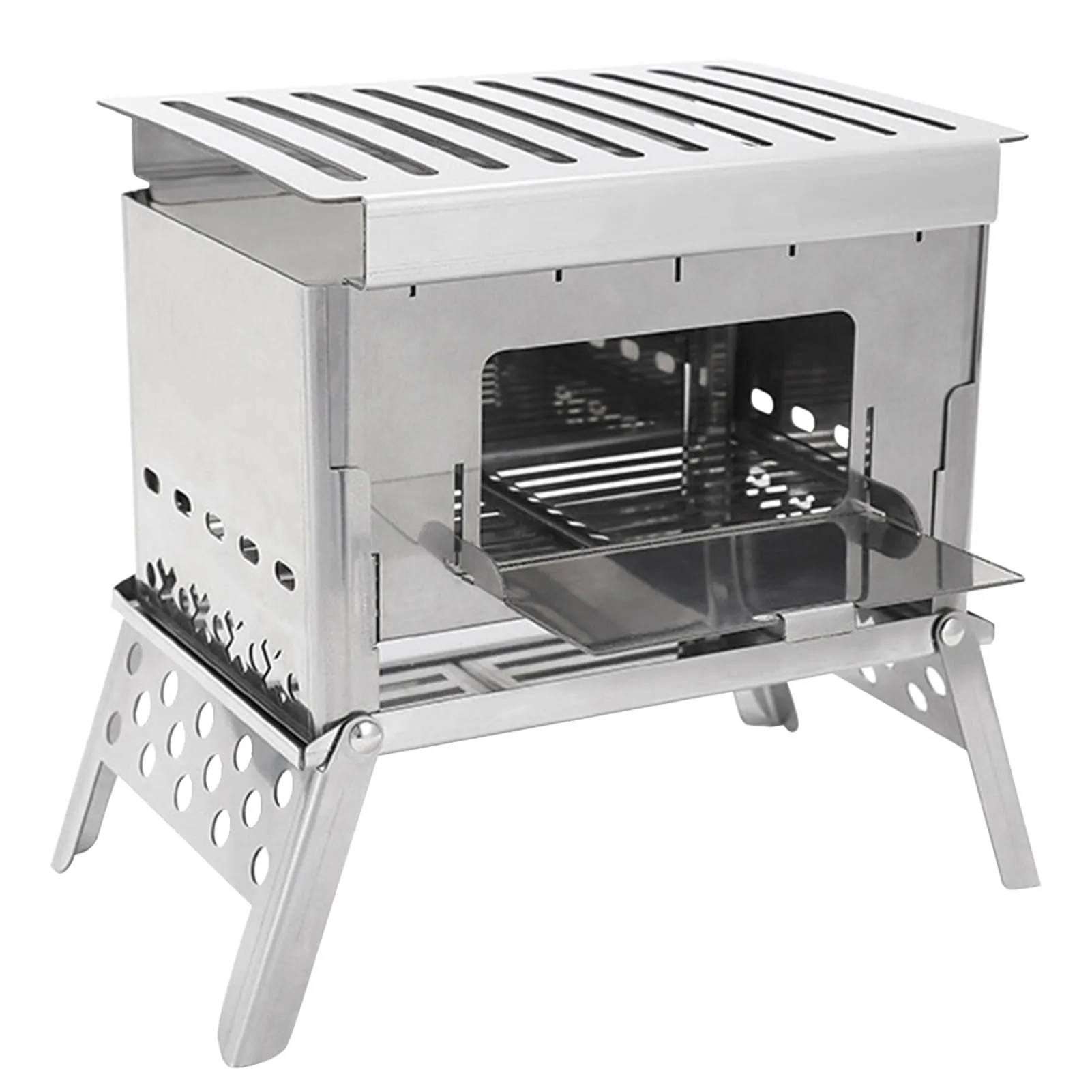 Camping Stove Stainless Steel Charcoal Card Wood Stove Folding Bbq Stove Grill Outdoor Picnic Cooking Stove Camping Equipment
Camping Stove Stainless Steel Charcoal Card Wood Stove Folding Bbq Stove Grill Outdoor Picnic Cooking Stove Camping Equipment