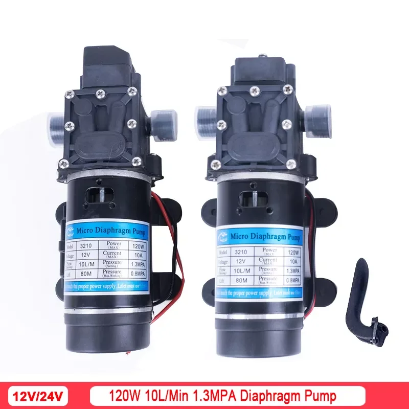 DC 12V 120W Electric Diaphragm Pump Black Mini Garden Agricultural High Pressure Water Pump 130PSI 10L/Min
DC 12V 120W Electric Diaphragm Pump Black Mini Garden Agricultural High Pressure Water Pump 130PSI 10L/Min