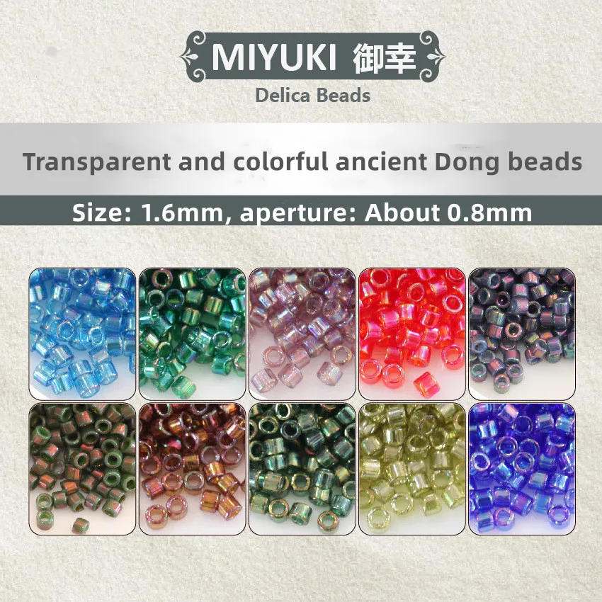 1.6mm Miyuki Yuxin transparent colorful series antique rice beads DIY Bracelet accessories imported from Japan
1.6mm Miyuki Yuxin transparent colorful series antique rice beads DIY Bracelet accessories imported from Japan
