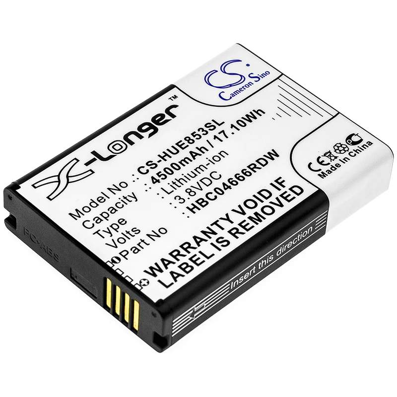 CS 4500 мАч/17.10Wh батарея для Huawei E55735-852, E55735-853, E55735-856 HBC04666RDW
CS 4500 мАч/17.10Wh батарея для Huawei E55735-852, E55735-853, E55735-856 HBC04666RDW