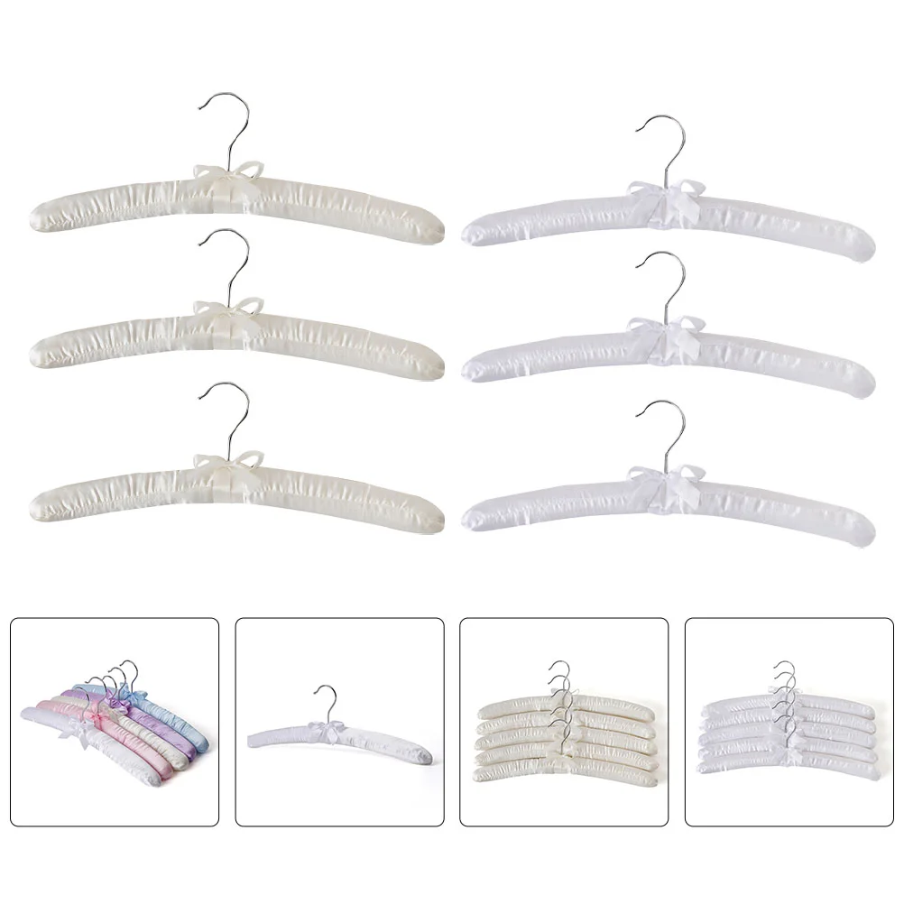 

9 Pcs Satin Hanger Hanger Pants Winter Coat Hanger Pants Rack Closet Trouser Rack Metal Satin Padded Hangers Miss