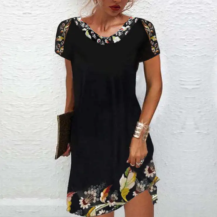 2022 Summer New Short-sleeved Mid-length Printed Dress Retro Ethnic V-neck Pullover A-Line Dresses For Women Vestidos De Mujer
2022 Summer New Short-sleeved Mid-length Printed Dress Retro Ethnic V-neck Pullover A-Line Dresses For Women Vestidos De Mujer
