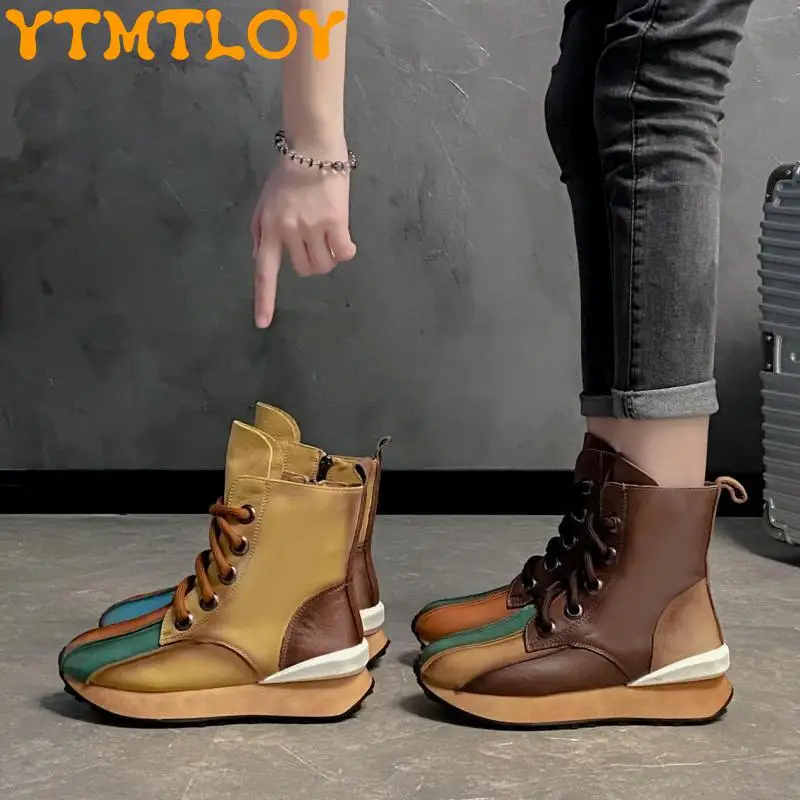 Seven-color Cowhide Retro Cowhide Handmade Women's Shoes Mid-cut Boots Soft Bottom 2021 Women's Motorcycle New Products
Seven-color Cowhide Retro Cowhide Handmade Women's Shoes Mid-cut Boots Soft Bottom 2021 Women's Motorcycle New Products