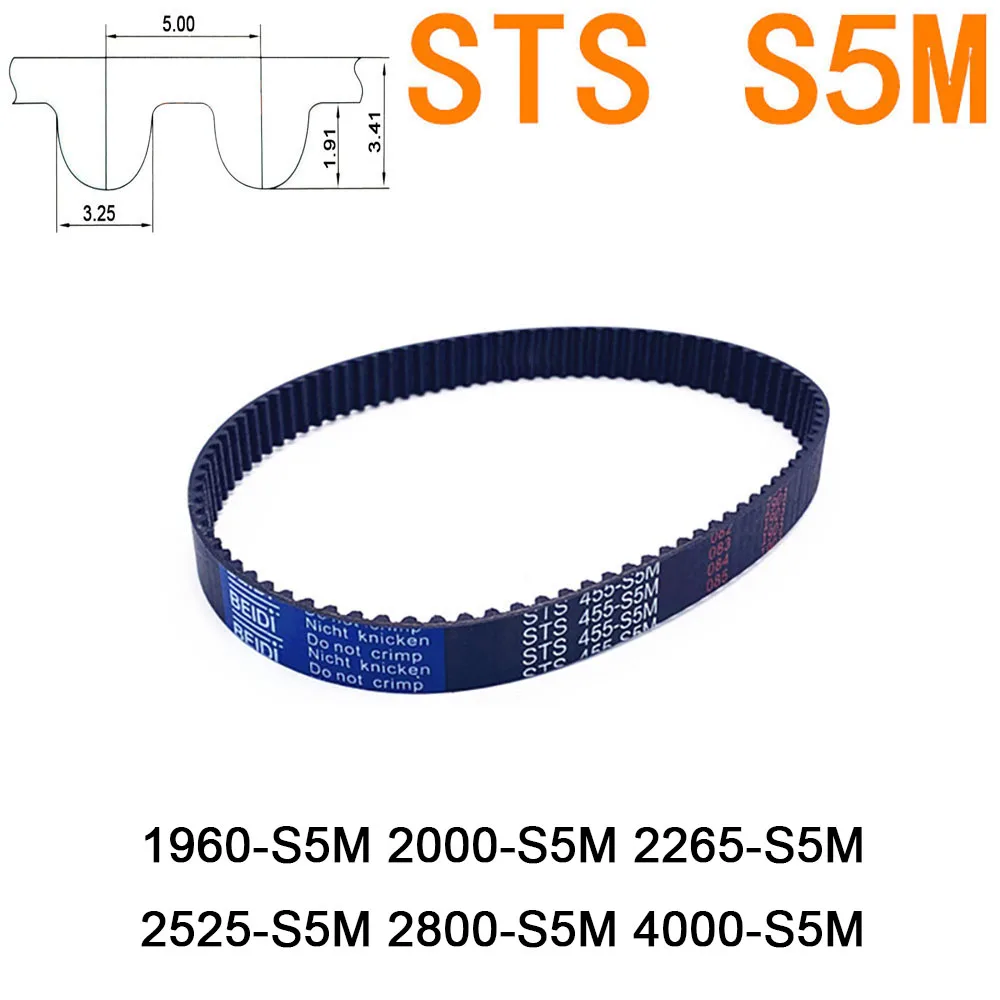 STS S5M Rubber Timing Belt Width 10 15 20 25 30mm Pitch 5mm Length 1960 2000 2265 2525 2800 4000mm
STS S5M Rubber Timing Belt Width 10 15 20 25 30mm Pitch 5mm Length 1960 2000 2265 2525 2800 4000mm