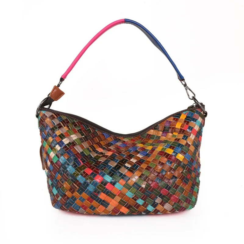Women's bag new fashion leather woven messenger bag stitching colorful sheepskin handmade pure leather shoulder bag handbag
Women's bag new fashion leather woven messenger bag stitching colorful sheepskin handmade pure leather shoulder bag handbag