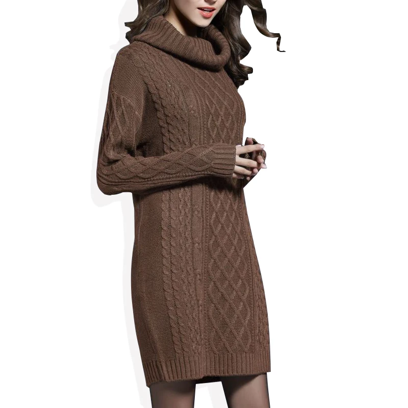 Fashion Women Turtleneck Top Winter Thick Knitted Dress Elegant Ladies Solid Causal Pullover Long Warm Jumper Sweater Dress
Fashion Women Turtleneck Top Winter Thick Knitted Dress Elegant Ladies Solid Causal Pullover Long Warm Jumper Sweater Dress