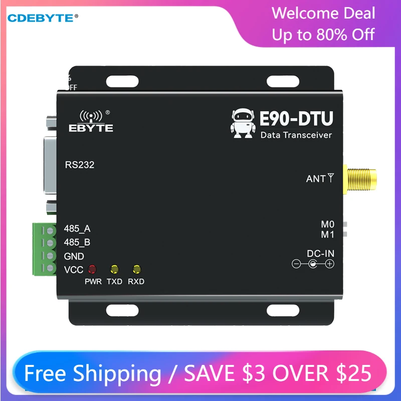 LoRa RS232/RS485 433MHz 33dBm PA+LAN E90-DTU(433L33)-V8 Industrial Wireless Transceiver Long Range 12km Radio Modem Receiver
LoRa RS232/RS485 433MHz 33dBm PA+LAN E90-DTU(433L33)-V8 Industrial Wireless Transceiver Long Range 12km Radio Modem Receiver