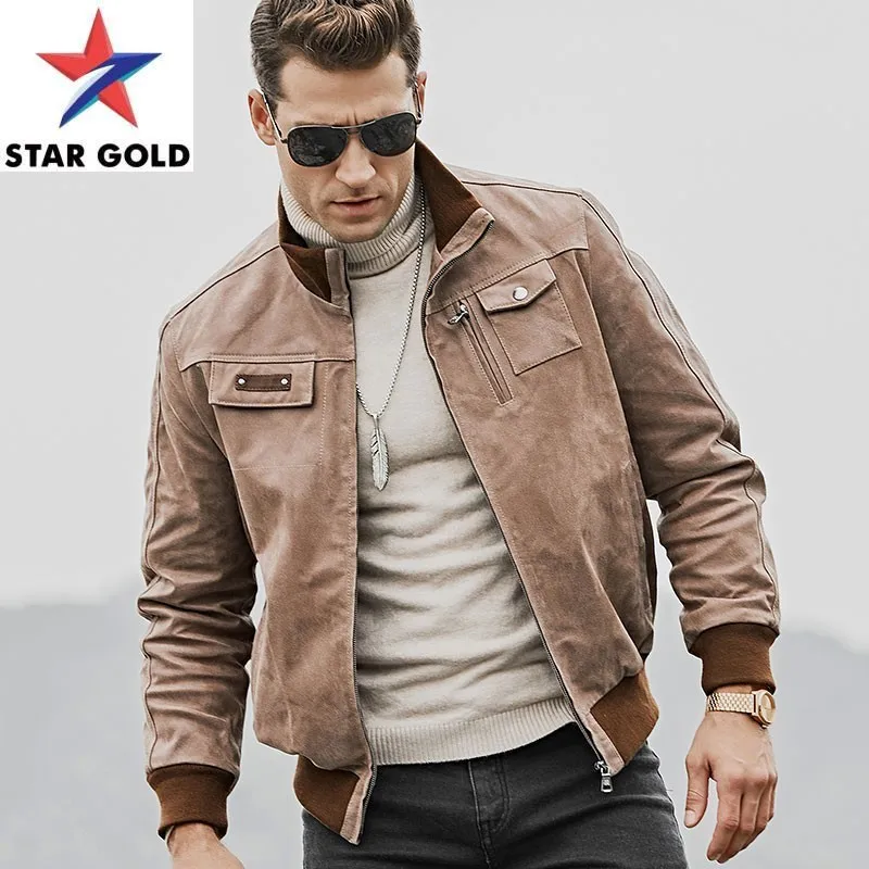 Quality Casual High Pigskin Genuine Leather Men Short Jackets Winter Long Sleeve Stand Collar Rib Patchwork Slim Coats Plus Size
Quality Casual High Pigskin Genuine Leather Men Short Jackets Winter Long Sleeve Stand Collar Rib Patchwork Slim Coats Plus Size