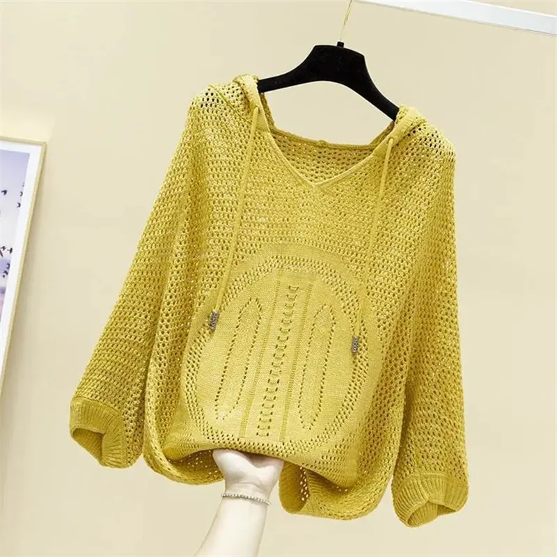 Ladies Spring Hooded Top Hollow Out Women's Medium Sleeve Thin Loose Mesh Shirt New Fashion Blouse Sweater Retro Harajuku 2022
Ladies Spring Hooded Top Hollow Out Women's Medium Sleeve Thin Loose Mesh Shirt New Fashion Blouse Sweater Retro Harajuku 2022