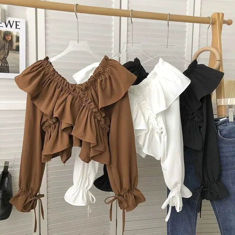 Autumn Basic Chiffion Shirts Blouses Women Fashion Long Sleeve Elegant Office Ladies Work Solid Ruffled Chic Tops Pullover G554
Autumn Basic Chiffion Shirts Blouses Women Fashion Long Sleeve Elegant Office Ladies Work Solid Ruffled Chic Tops Pullover G554