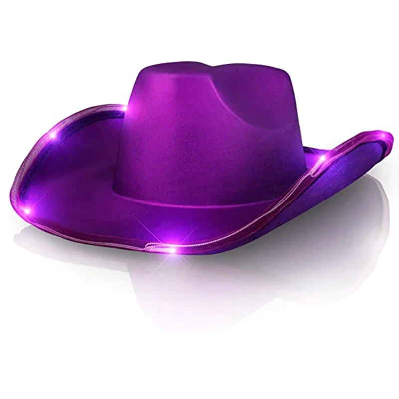 Fashion Vintage Cowboy Hat Large Brim Hat Hats Fedora Felt Cowboy Jazz Hat Accessory with LED Light Brim
Fashion Vintage Cowboy Hat Large Brim Hat Hats Fedora Felt Cowboy Jazz Hat Accessory with LED Light Brim