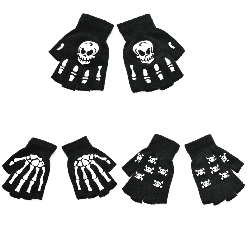 Fashion Black Half Finger Gloves Luminous Gloves Knitted Ghost Claw Gloves Non Slip Skeleton Gloves for Halloween
Fashion Black Half Finger Gloves Luminous Gloves Knitted Ghost Claw Gloves Non Slip Skeleton Gloves for Halloween