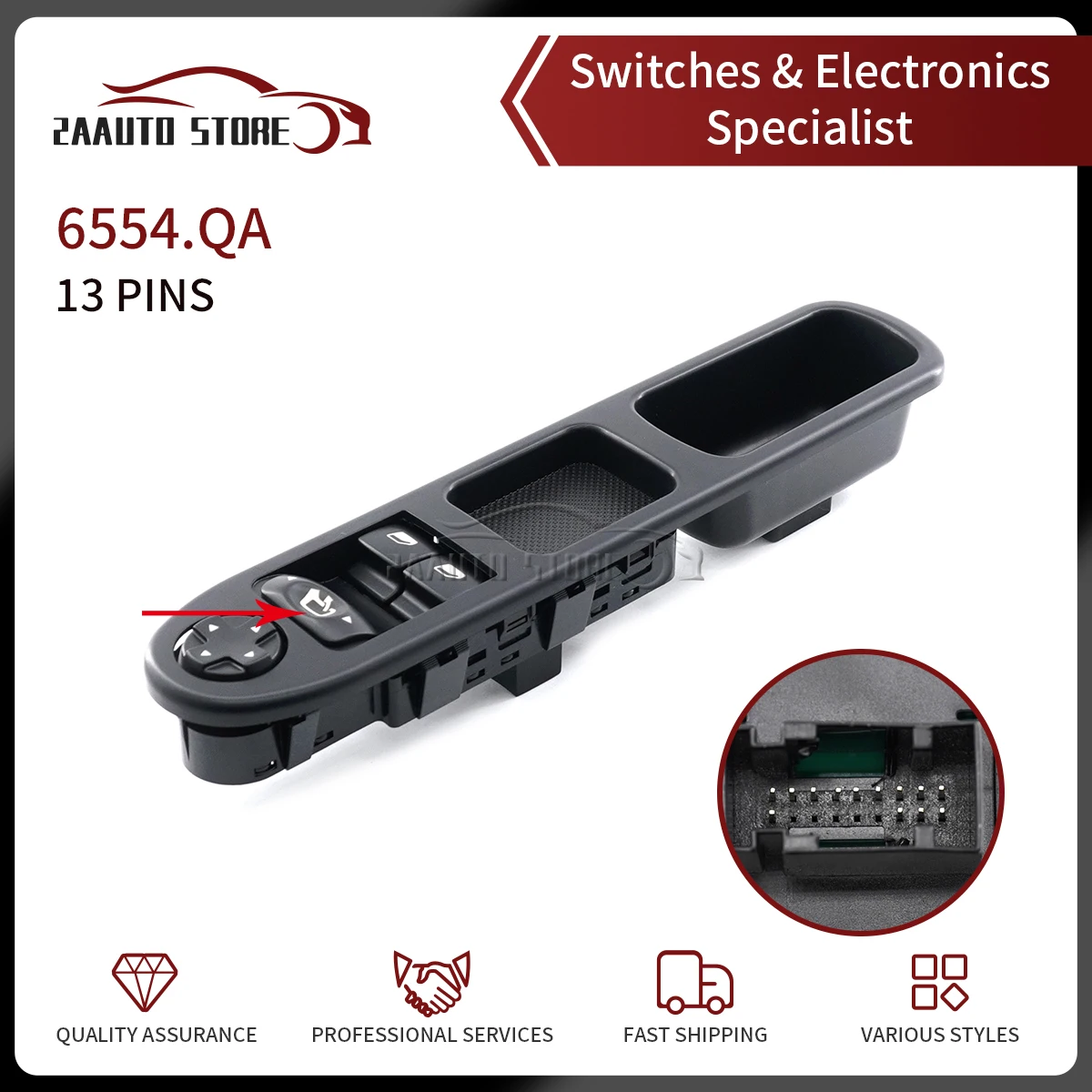 6554.QA Front Left Driver With Folding Electric Master Car Power Window Switch Button 6554QA For Peugeot 207 207SW 207CC
6554.QA Front Left Driver With Folding Electric Master Car Power Window Switch Button 6554QA For Peugeot 207 207SW 207CC