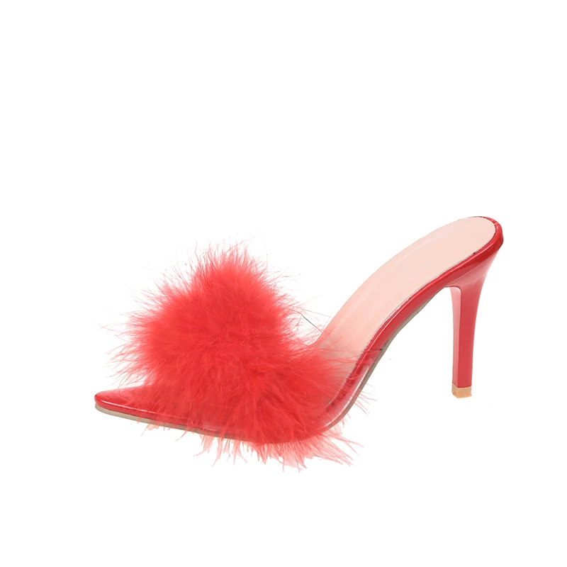 Summer New Style Large Size 43 Sandals Women's Shoes Sexy Feather Banquet High Heels Women Stiletto Slippers Sandal Furry Slides 
Summer New Style Large Size 43 Sandals Women's Shoes Sexy Feather Banquet High Heels Women Stiletto Slippers Sandal Furry Slides