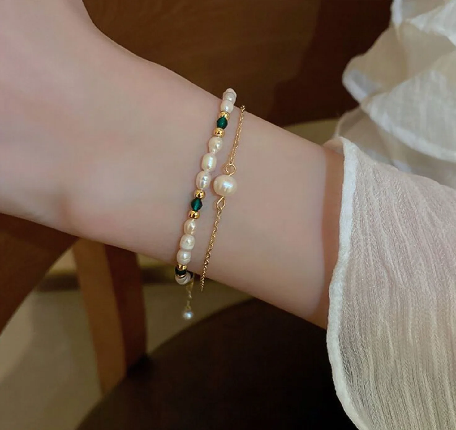 2022 new Copper gold plated Pearl Green Crystal Double Adjustable Bracelets for women Fashion Jewelry
2022 new Copper gold plated Pearl Green Crystal Double Adjustable Bracelets for women Fashion Jewelry