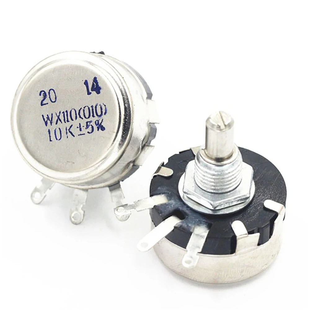 2Pcs WX110(010) Single Turn Wire Wound Potentiometers 3W 3Pin 100-33K Ohm Universal Variable Resistors DIY Shaft Potentiometer
2Pcs WX110(010) Single Turn Wire Wound Potentiometers 3W 3Pin 100-33K Ohm Universal Variable Resistors DIY Shaft Potentiometer
