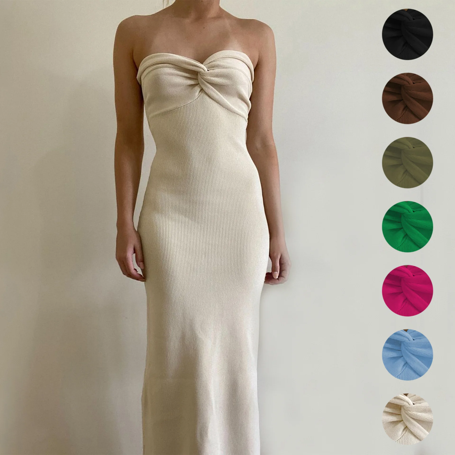 Women's spring and summer new trade popular knitted cross strapless fashion sexy wool party dress summer party dress
Women's spring and summer new trade popular knitted cross strapless fashion sexy wool party dress summer party dress