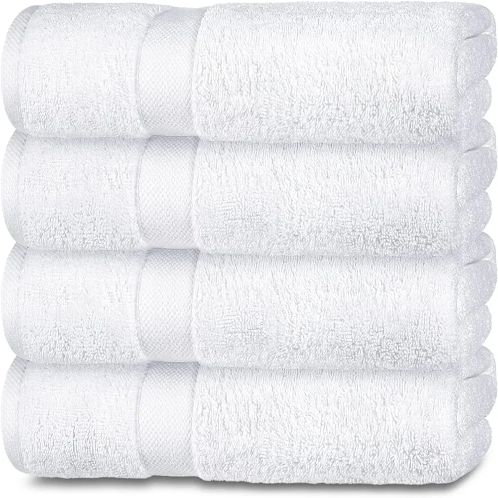 Wealuxe Cotton Bath Towels - Soft and Absorbent Hotel Towel - 27x52 Inch - 4 Pack - White
Wealuxe Cotton Bath Towels - Soft and Absorbent Hotel Towel - 27x52 Inch - 4 Pack - White