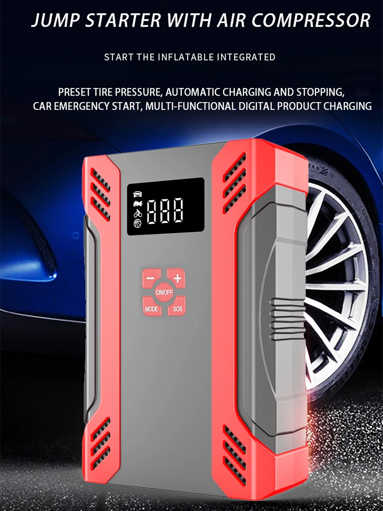 A17 4 In 1 2000A Jump Starter Power Bank 150PSI Air Compressor Tire Pump 37000mWh Car Jump Starter 12V Digital Tire Inflator
A17 4 In 1 2000A Jump Starter Power Bank 150PSI Air Compressor Tire Pump 37000mWh Car Jump Starter 12V Digital Tire Inflator