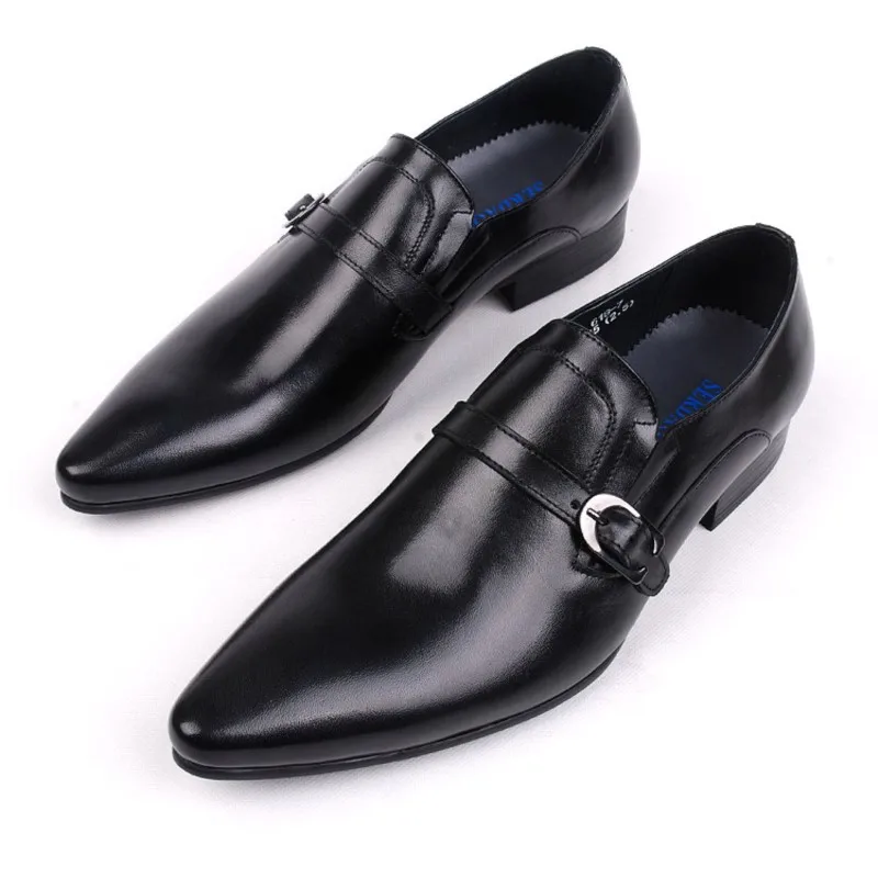 Mens Pointed Toe Loafers Leather Shoes Genuine Leather Elegant Wedding Party Casual Dress Shoes Buckle Brown Black Oxford Shoe
Mens Pointed Toe Loafers Leather Shoes Genuine Leather Elegant Wedding Party Casual Dress Shoes Buckle Brown Black Oxford Shoe