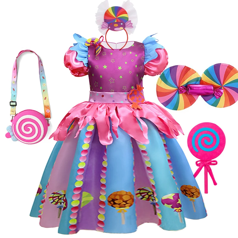 Little Girl Sweet Lollipop Candy Dress Carnival Party Kids Birthday Fancy Rainbow Tutu With Hairband Children Ball Gown Clothing
Little Girl Sweet Lollipop Candy Dress Carnival Party Kids Birthday Fancy Rainbow Tutu With Hairband Children Ball Gown Clothing