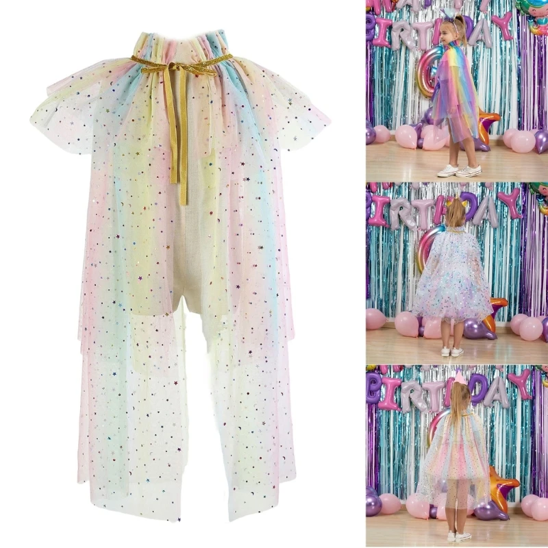 Princess Cape Colorful Princess Cloak for Girls, Glittering Mesh Cape Princess Dress Up Cape for Party Cosplays Birthday
Princess Cape Colorful Princess Cloak for Girls, Glittering Mesh Cape Princess Dress Up Cape for Party Cosplays Birthday