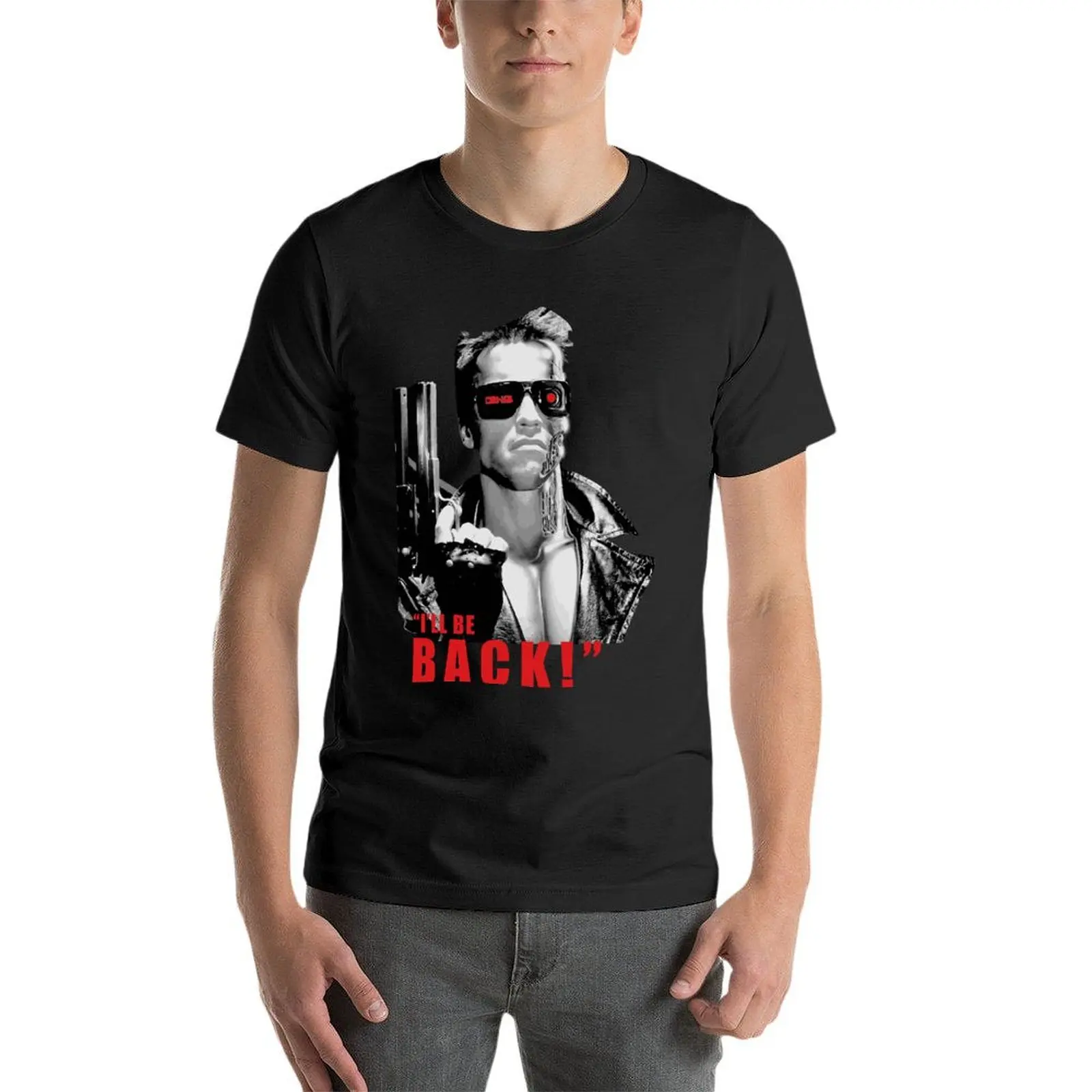 Terminator I'Ll Be Back Arnold Oversize T-Shirt Brand Men'S Clothing 100% Cotton Streetwear Plus Size Top Tee
Terminator I'Ll Be Back Arnold Oversize T-Shirt Brand Men'S Clothing 100% Cotton Streetwear Plus Size Top Tee