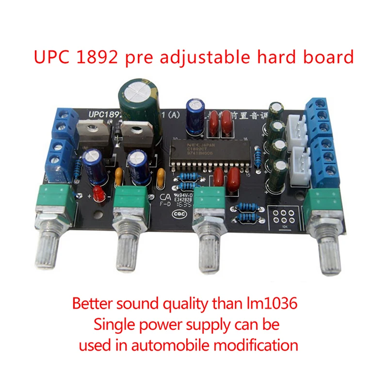 1pcs 100x48mm UPC1892 Preamplifier Tone Control Board Kits Speaker Amplifiers DIY Mini Preamp Treble Bass Adjust
1pcs 100x48mm UPC1892 Preamplifier Tone Control Board Kits Speaker Amplifiers DIY Mini Preamp Treble Bass Adjust