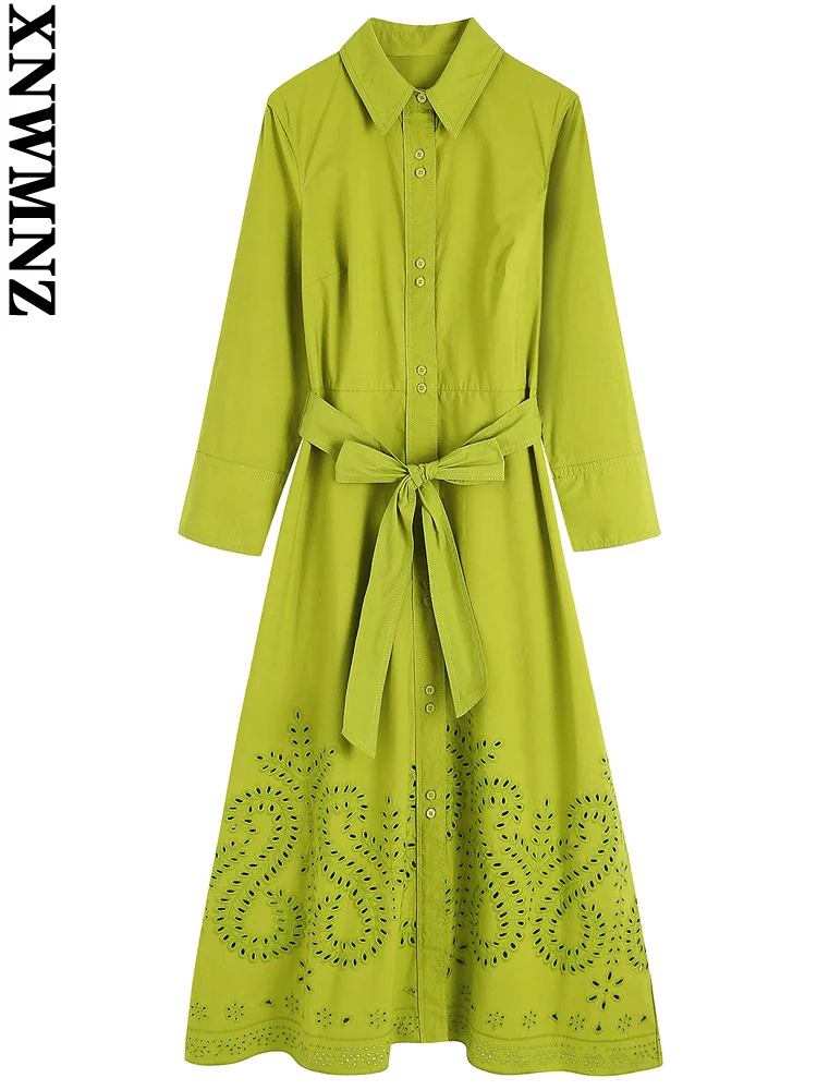 XNWMNZ robe femme summer 2022 fashion with belt embroidery midi shirt dress vintage long sleeve button up female dresses vestido
XNWMNZ robe femme summer 2022 fashion with belt embroidery midi shirt dress vintage long sleeve button up female dresses vestido