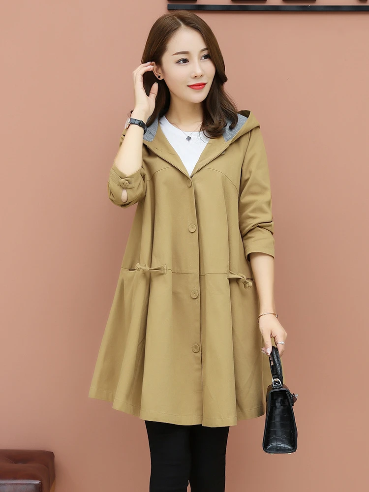 Women's Windbreaker Long British Style 2022 Spring Autumn Fashion Hooded Single-row Buckle Trench Coat for Women Overcoat Female
Women's Windbreaker Long British Style 2022 Spring Autumn Fashion Hooded Single-row Buckle Trench Coat for Women Overcoat Female