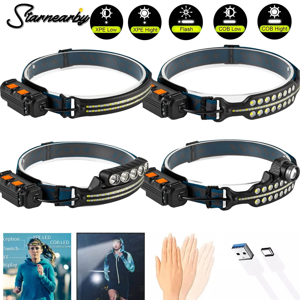 XPG+COB Induction Headlamp Waterproof Type-C Rechargeable Flashlight Zoomble LED Floodlight Headlamp Outdoor Camping Headlight
XPG+COB Induction Headlamp Waterproof Type-C Rechargeable Flashlight Zoomble LED Floodlight Headlamp Outdoor Camping Headlight